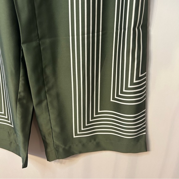 Loft Women’s Green and White Wide Leg Pull On Pants, Size XS Petite - Picture 6 of 11
